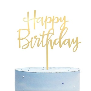 Adorno de Pastel de Cumpleaños Dorado, Adornos de Pastel de Acrílico, Adornos de Pastel de Feliz Cumpleaños para Decoraciones de Cumpleaños, Fiesta de Niñas y Mujeres, Feliz - Product Image 6