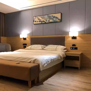 Wholesale Hotel Apartment Bedroom Furniture Affordable Wooden Bed <b>Sets</b> with Nightstands Lounge Seating Wardrobe <b>Side</b> <b>Table</b> & Det - Product Image 1