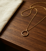 Collier pendentif cercle ouvert délicat en acier inoxydable 316L plaqué or PVD 18K, bijou minimaliste pour femme, idéal pour la clavicule