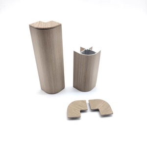 Protections d'angle de lit en alliage d'aluminium à grain de bois, 17 pouces, en forme de U, pour lits flottants avec angles droits arrondis - Product Image 1