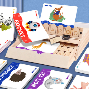 Boy girl 26 lettere cognition toy gioco di abbinamento di parole inglesi per bambini scatola di giocattoli per bambini in legno di educazione precoce inglese - Product Image 2