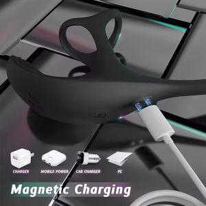 Rechargeable soft silicone delay sex ring men's penis ring men's penis sex toy - Product Image 6