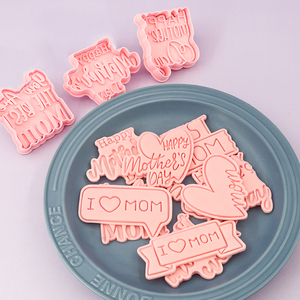 Fête des Mères Série 3D Dessin Animé Biscuit Moule <span class=keywords><strong>Lettre</strong></span> D'amour DIY Argile Animation Imprimé Biscuits Cookie Cutter Outil - Product Image 4