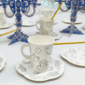 DAMAI Flower Shape Premium Spring Summer Tea Party Supplies Can Colored <b>Disposable</b> Party <b>Tableware</b> Dinnerware Paper Cups Plates - Product Image 4