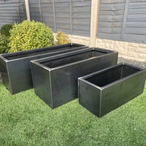 Pot de fleurs en acier patiné irrégulier en forme de polygone - Art paysager extérieur écologique pour la maison et le jardin - Product Image 1