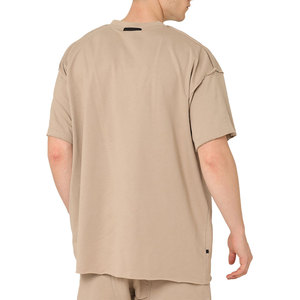 OEM de diseño personalizado de los hombres de gran tamaño en blanco liso de algodón camisetas Raw Hem Drop Shoulder Streetwear camiseta de alta calidad - Product Image 3