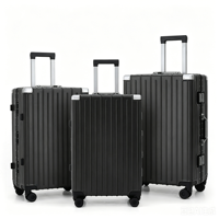 Ensemble de 3 valises rigides de luxe en aluminium et ABS+PC, avec cadenas TSA, logo personnalisé, incassables, pour la vente en gros