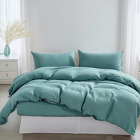 Parure de lit 3 pièces en chanvre 100% format Queen, style moderne, housse de couette confortable et respirante, taies d'oreiller douces pour la peau, pour la maison