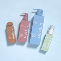 Bouteille d'emballage cosmétique carrée en PET personnalisée de 120 ml/250 ml/500 ml, impression à l'écran pour shampoing, gel douche, lotion - Logo couleur personnalisé