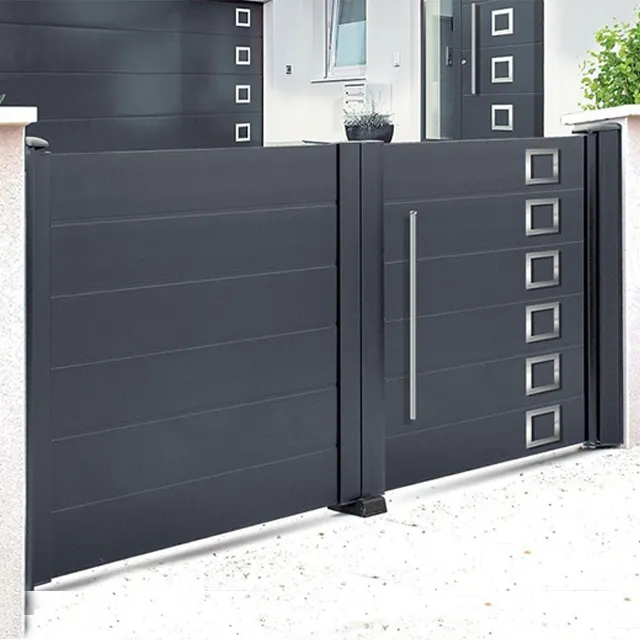 Puerta de valla de aluminio con puerta, gran oferta