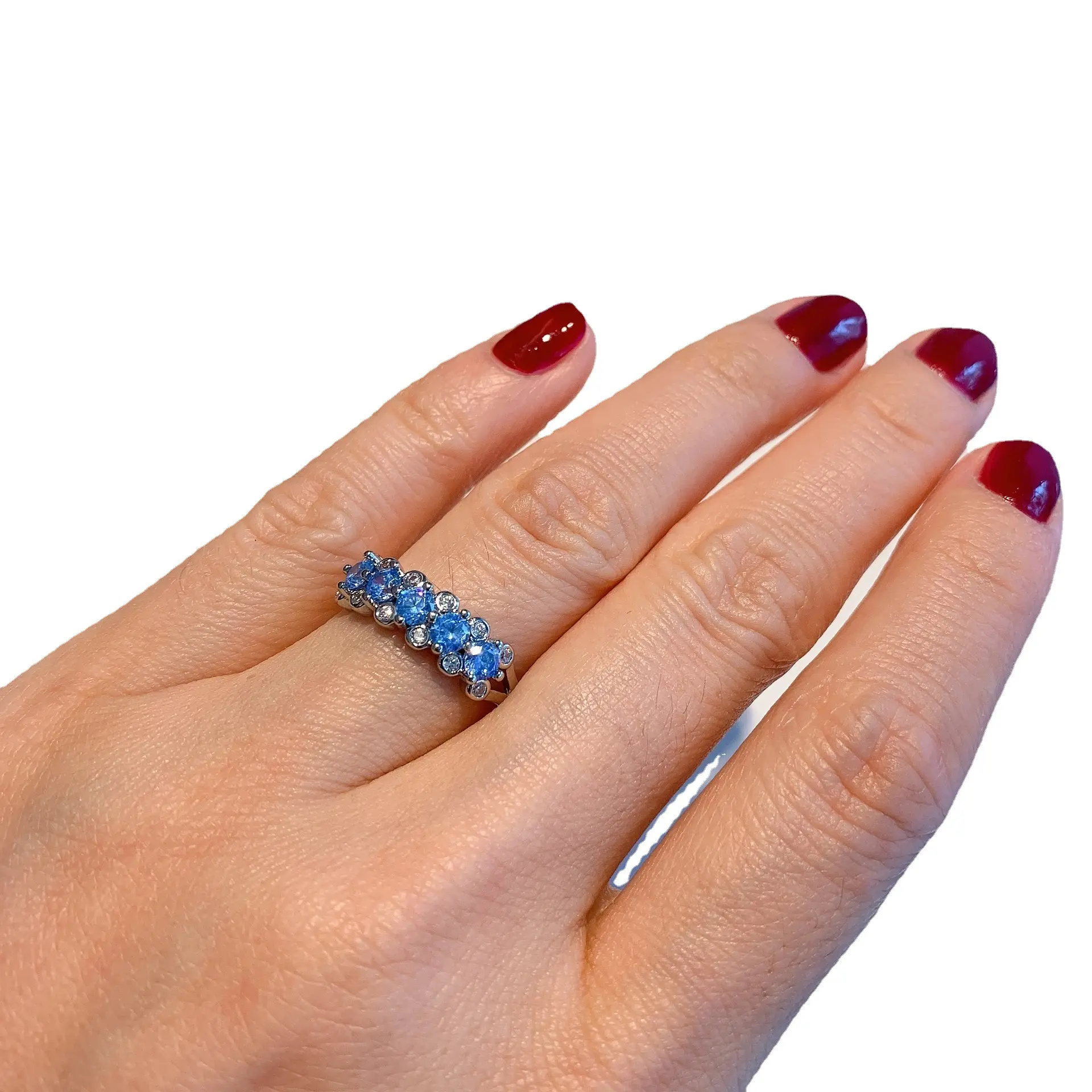 Anello per fascia per eternità impilabile personalizzato gioiello in rame solido con pietre preziose e diamanti