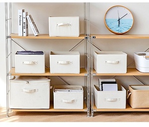 Organisateur de placard de chambre à coucher tridimensionnel en tissu de coton et de lin avec sacs de rangement inclus - Product Image 5