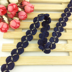 2cm blu Navy treccia rifilatura nastro rifilatura accessori <span class=keywords><strong>per</strong></span> abbigliamento <span class=keywords><strong>per</strong></span> cappotto da donna - Product Image 4