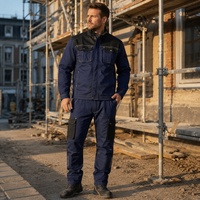 Ensemble veste et pantalon de travail en tissu ripstop durable avec genouillères – Uniformes de sécurité professionnels pour l'ingénierie