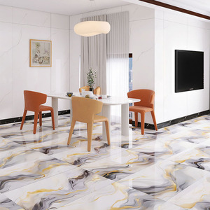 Baldosa de <span class=keywords><strong>Piedra</strong></span> de Lujo Chapada en Oro de 750x1500 con Textura de Mármol para Sala de Estar, Color Blanco Dorado - Product Image 6