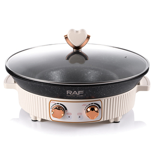 RAF 1600W Pan Cooker With Large Capacity Round Bowl and Even Heating Performance for Daily Kitchen Use Panini Press <b>Waffle</b> - Product Image 1