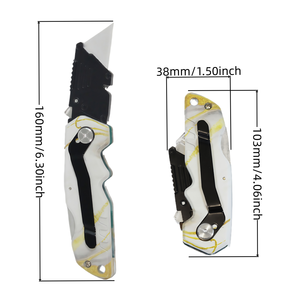 Couteau utilitaire pliable avec verrou de sécurité et lame à changement rapide SK5, coupe-boîte robuste avec clip pour l'extérieur, l'emballage - Product Image 4