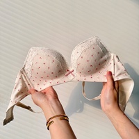 Soutien-gorge sans armatures en dentelle florale style français pour femme, petite poitrine, soutien latéral, respirant, doux, confortable, lingerie