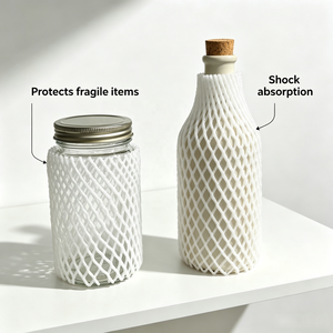 Manchon en <span class=keywords><strong>plastique</strong></span> blanc pour bouteille, filet en <span class=keywords><strong>mousse</strong></span> <span class=keywords><strong>souple</strong></span> de qualité alimentaire, antichoc et anti-rayures - Product Image 3