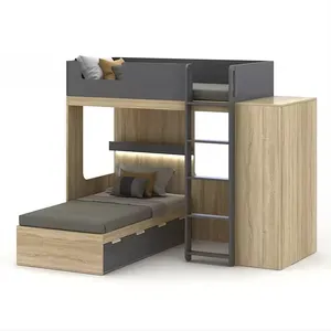 儿童儿童房双层床全多功能阁楼床双层床家具套装，带储物空间