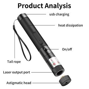 Puntero Láser USB 303 Recargable con Batería Integrada, Luz Verde, Roja y Morada, para Enseñanza - Product Image 3