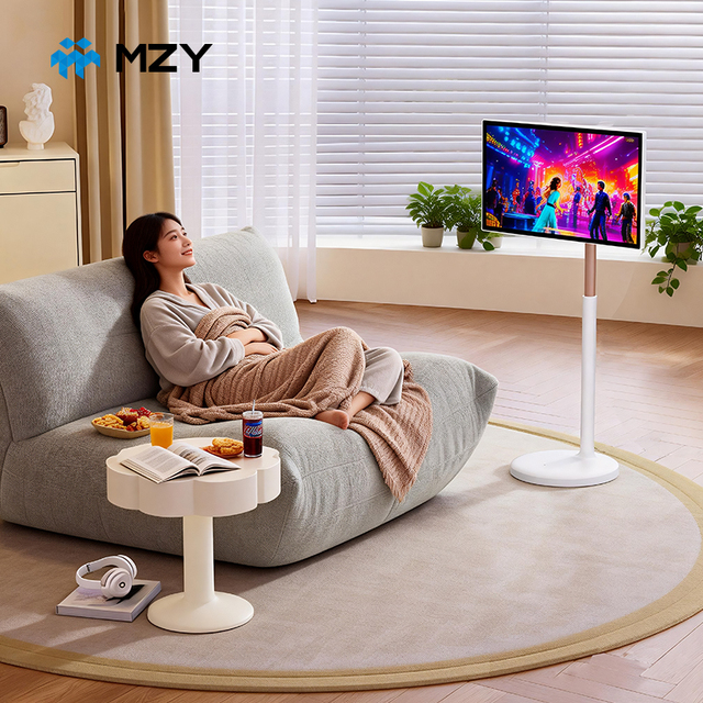 21.5 24 32 Inch Smart Portable Android TV Wireless Movable Built-in Camera Indoor Wheels LED 1080p 60Hz Multi-language OSD