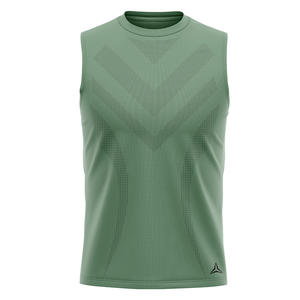 HEALY Débardeur de fitness vert sans manches décontracté pour homme Haut d'été léger et respirant avec design personnalisé - Product Image 1
