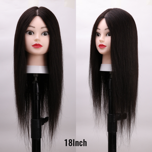 Ventes directes d'usine Mannequin <span class=keywords><strong>de</strong></span> formation <span class=keywords><strong>de</strong></span> <span class=keywords><strong>coiffeuse</strong></span> professionnelle cheveux mixtes tête cheveux raides 130% densité main attachée - Product Image 3