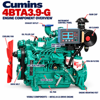 Mesin Diesel Asli DCEC Cummin 4BTA3.9-G G Drive 3.9L 4 Silinder 50 hingga 97 kW 1500/1800RPM untuk Genset Diesel