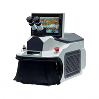 Machine de soudage au laser Yag pour bijoux en or et en argent avec double caméra CCD et microscope, refroidissement par air et réservoir d'eau