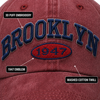 Casquette Dad Hat Vintage Délavée Non Structurée en Coton à Six Panneaux avec Broderie de Lettres Réglable 56-62cm Logo Personnalisé Vente en Gros OEM Faible MOQ