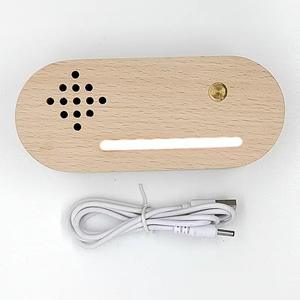 USB 충전 LED 발광 목재 블루투스 뮤직박스 맞춤형 색상 사이즈 모던 미니멀리스트 DIY 무드등 베이스 월 사인 - Product Image 2