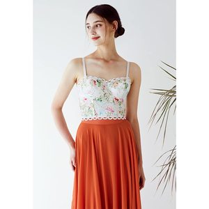2024 estate da donna con ricamo floreale in <span class=keywords><strong>pizzo</strong></span> traforato Top Crop Top Sexy collant <span class=keywords><strong>reggiseno</strong></span> balla usato corsetto Bustier <span class=keywords><strong>bianco</strong></span> Top <span class=keywords><strong>reggiseno</strong></span> - Product Image 1