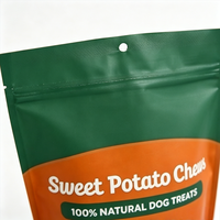 Sachets personnalisés en gros avec logo, en plastique alimentaire, à fermeture éclair et fenêtre, pour aliments pour bébés, friandises pour animaux de compagnie et aliments secs de spécialité