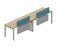 KALN Bureau de travail modulaire convertible moderne avec cloison, 4/6/8 places, en bois mélaminé écologique et durable
