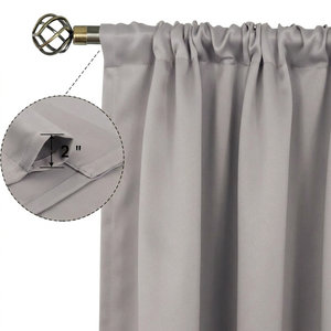 Lussuose <span class=keywords><strong>tende</strong></span> oscuranti <span class=keywords><strong>rosso</strong></span> <span class=keywords><strong>bordeaux</strong></span> termoisolanti riduzione del rumore con tascabili tascabili per camera da letto - Product Image 2