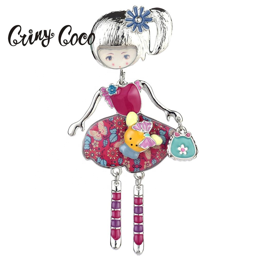 U//N Muñeca Broches Alfileres Pretty Girls Broche Moda Metal Fiesta Joyería Encantador