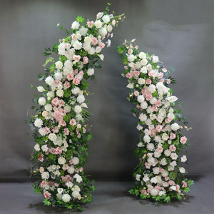 Arco de Flores Artificiales al por Mayor, Arco de Boda Blanco con Flores, Arreglo Floral de Seda para Arco - Product Image 2