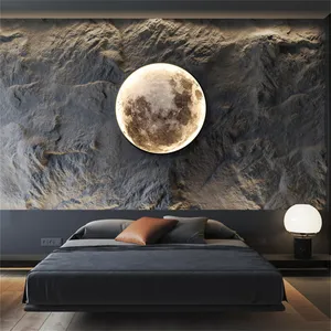 Art Modern Indoor Lighting Design camera da letto rotonda led Moon lampada da parete decor Home led Light