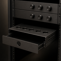 Support coulissant sur mesure en tôle pour plateau extractible avec emplacements pour connecteurs, fabrication OEM