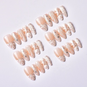 30 Piezas <span class=keywords><strong>de</strong></span> Uñas Postizas con Diseño <span class=keywords><strong>de</strong></span> Conchas Marinas Tridimensionales, Estilo Vacacional, Tipo Almendra, para la Playa - Product Image 3