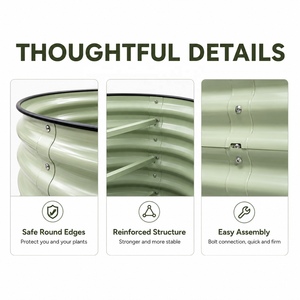 Kit per Aiuole Rialzate in Acciaio Zincato e Verniciato <span class=keywords><strong>a</strong></span> Polvere, Resistente, con Fori di Drenaggio, Ecologico per Coltivazione Domestica di Verdure ed Erbe - Product Image 3