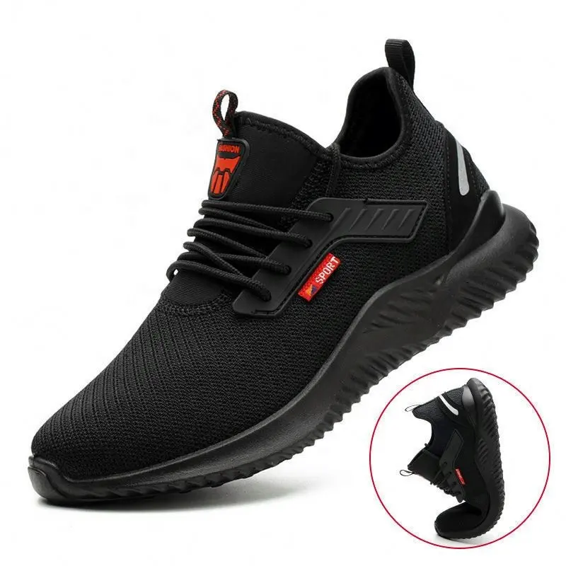 Nuovo arrivo moda prodotto tradizionale Outdoor mesh scarpe antinfortunistiche leggere per uomo lavoro colore nero