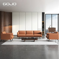 Ensemble de canapés en cuir modernes pour réception de bureau commercial 1+1+3, canapé de direction, mobilier de salon d'attente