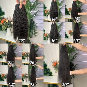 ผมต่อแบบตรงหยักศก ขายส่ง 9a ยอดนิยม น้ำหนัก 100 กรัมต่อแพ็ค ผมแท้ 100% แบบ Super Double Drawn - Product Image 5