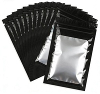 Sacs refermables en Mylar personnalisés, résistants à l'humidité, avec fermeture éclair, fermeture à trois côtés, pochette à fermeture éclair, plusieurs couleurs, fenêtre transparente, holographique brillant