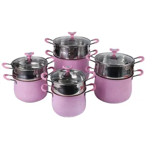 New Kitchen Products Multi Pink Steam Cooking Pot Bread Dumpling Steamer Boiler Steam Metal OEM Customized