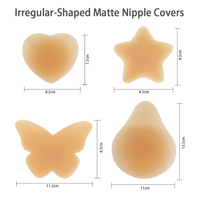 Cache-tétons adhésifs invisibles en silicone sans couture pour femmes, style papillon, réutilisables, coussinets de soutien-gorge collants