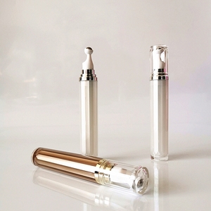 stocks 15ml 20ml Round Empty Luxury Eye Cream Serum Massage Packaging Container Plastic Cosmetic Roll on Bottle