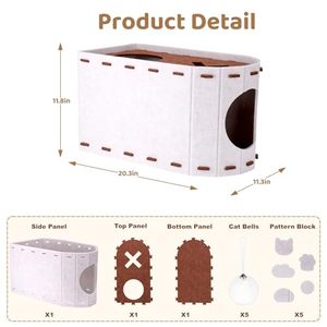 Casa para Mascotas de Fieltro Personalizada de Fábrica, Túnel Desmontable para Gatos, Cueva para Animales para Todas las Estaciones - Product Image 2